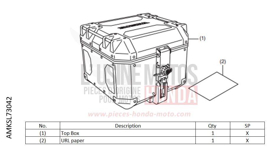 KIT,TOP BOX(AL) de Africa Twin DCT PEARL GLARE WHITE (NHB53H) 2022